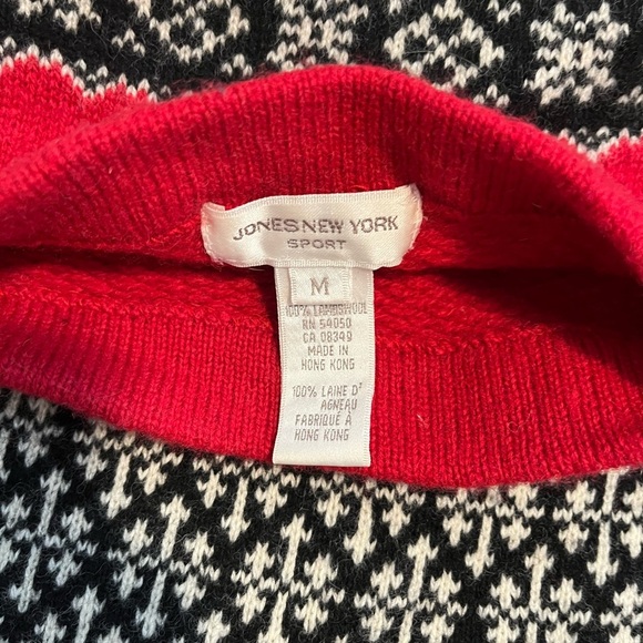 Jones New York vintage 100% lambs wool fair isle mockneck sweater - Picture 2 of 6